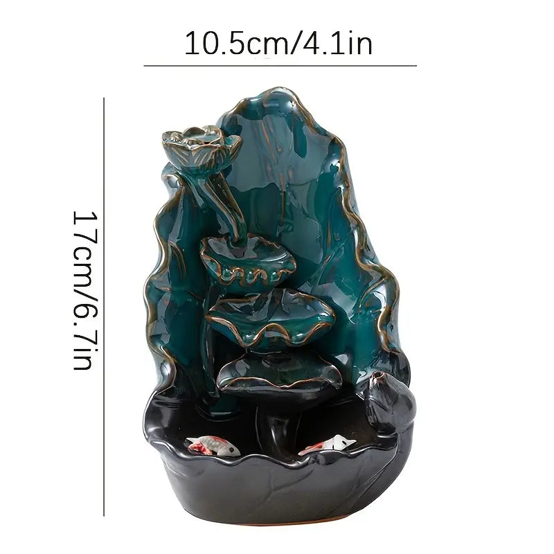 Lotus Flower Ceramic Incense Burner Home Decoration