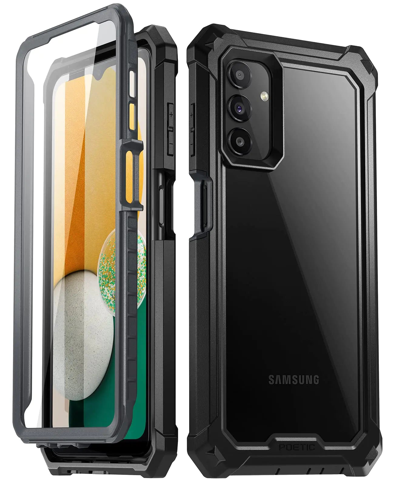 Poetic Guardian Series Case Designed for Samsung Galaxy A13 5G Full-Body Hybrid Shockproof Bumper Cover with Built-in-Screen Protector Black/Clear