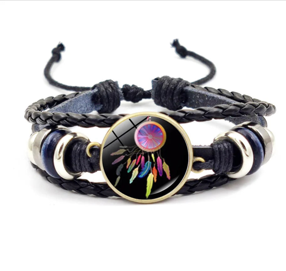 Dreamcatcher Bracelet, Woven Bronze Wolf Bracelet