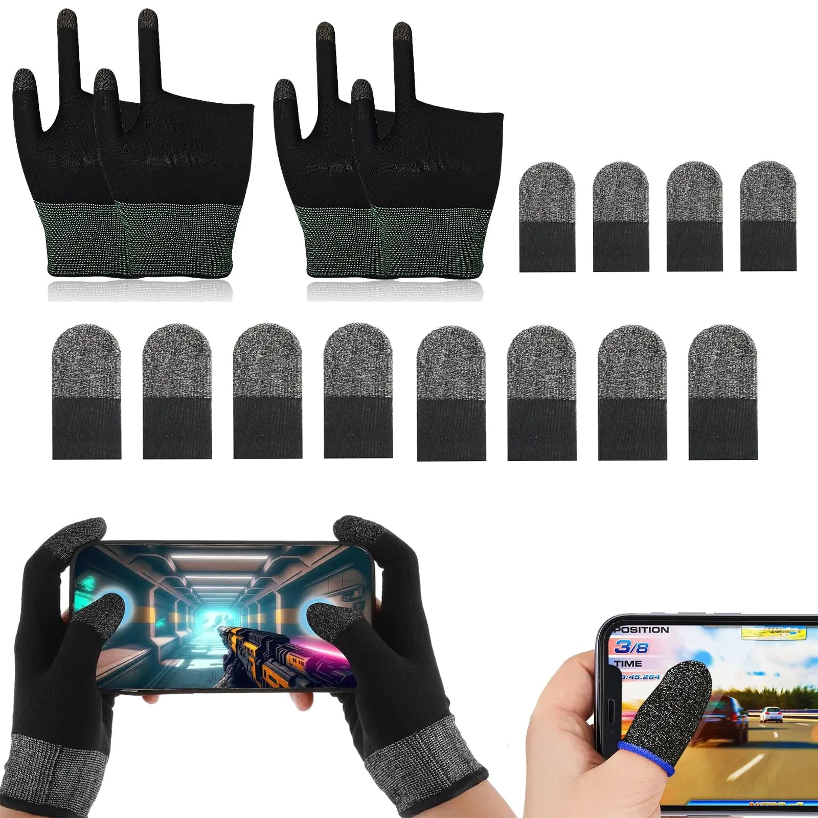 2pcs Ultra-Thin Breathable Touchscreen Game GlovesTouch Finger Gaming Glove Comfort Mobile Gaming Phone Gaming Gloves