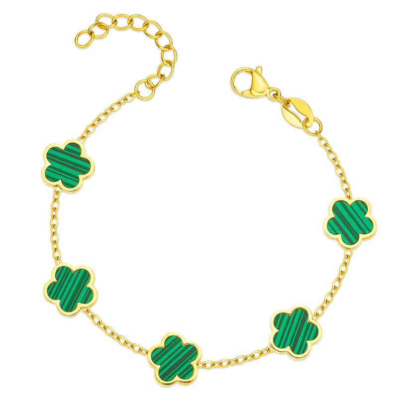 Green Drop Gum Flower Gold Bracelet Jewelry